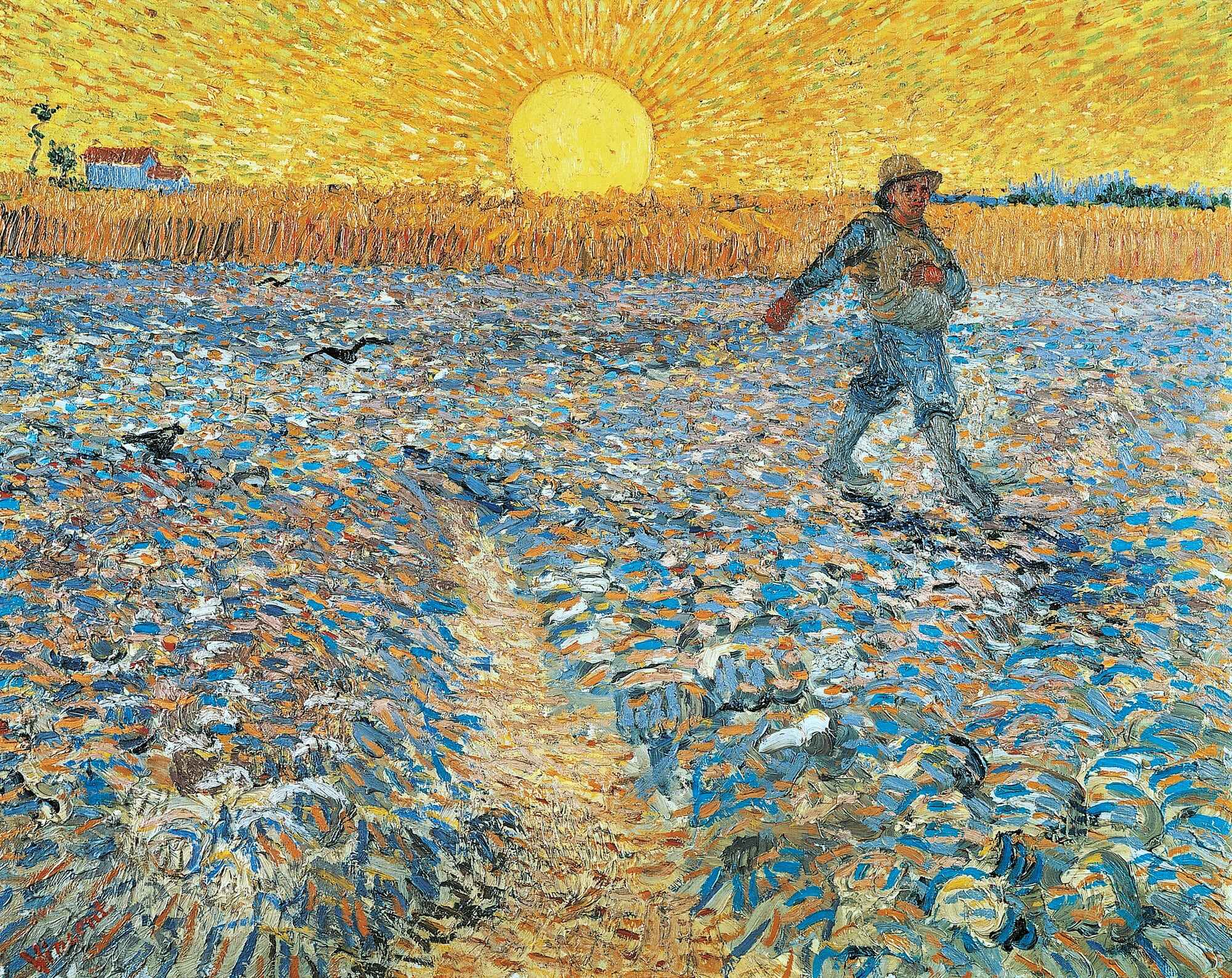 Obra "O Semeador" (Junho de 1888) por Van Gogh.