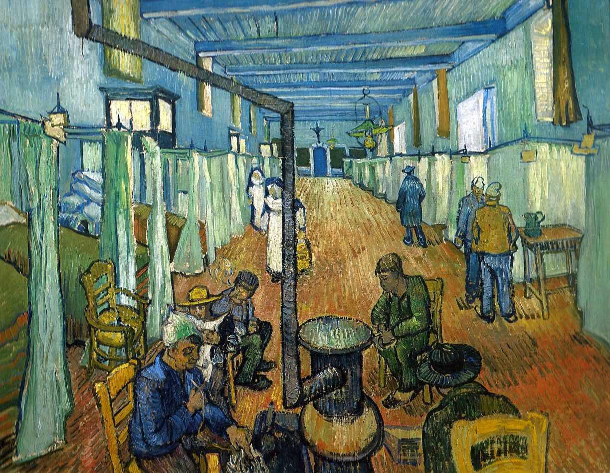 Obra "Ala no Hospital em Arles" (Abril de 1889) por Van Gogh.