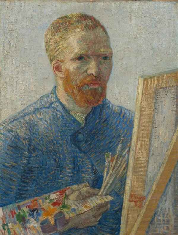 Obra "Auto-Retrato como Artista" (Janeiro de 1888) por Van Gogh.
