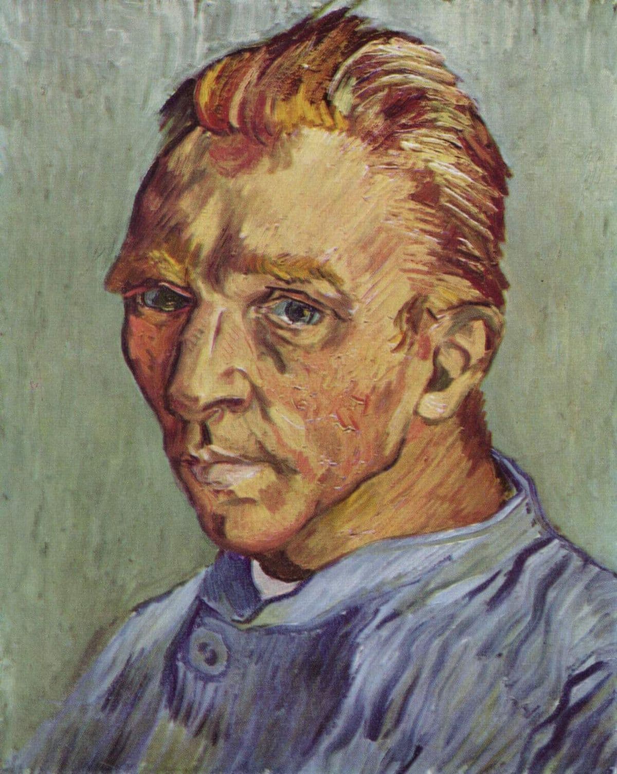 Obra "Auto-Retrato sem Barba" (Setembro de 1889) por Van Gogh.