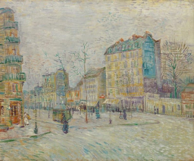Obra "Boulevard de Clichy" (Março de 1887) por Van Gogh.