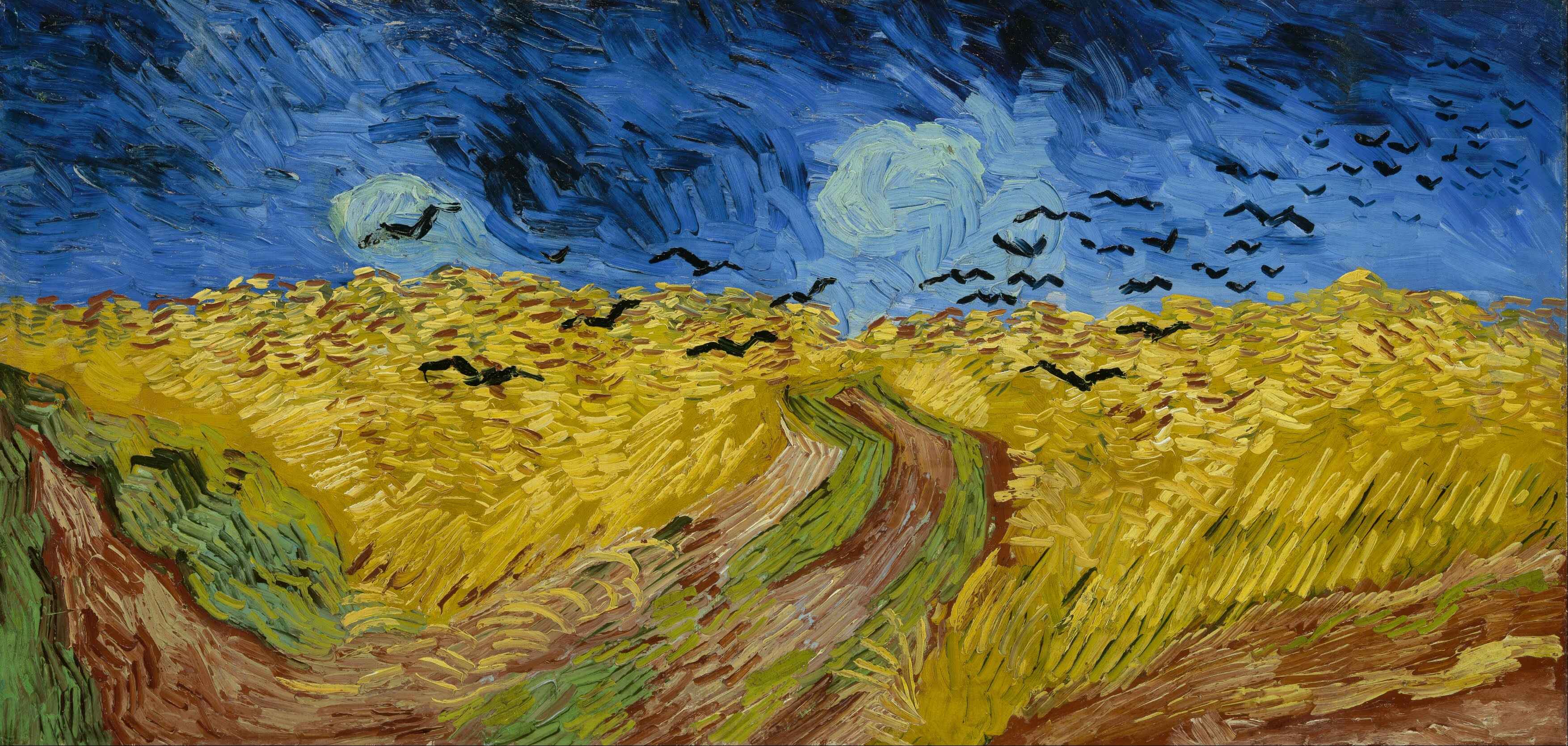 Obra "Campo de Trigo com Corvos" (Julho de 1890) por Van Gogh.