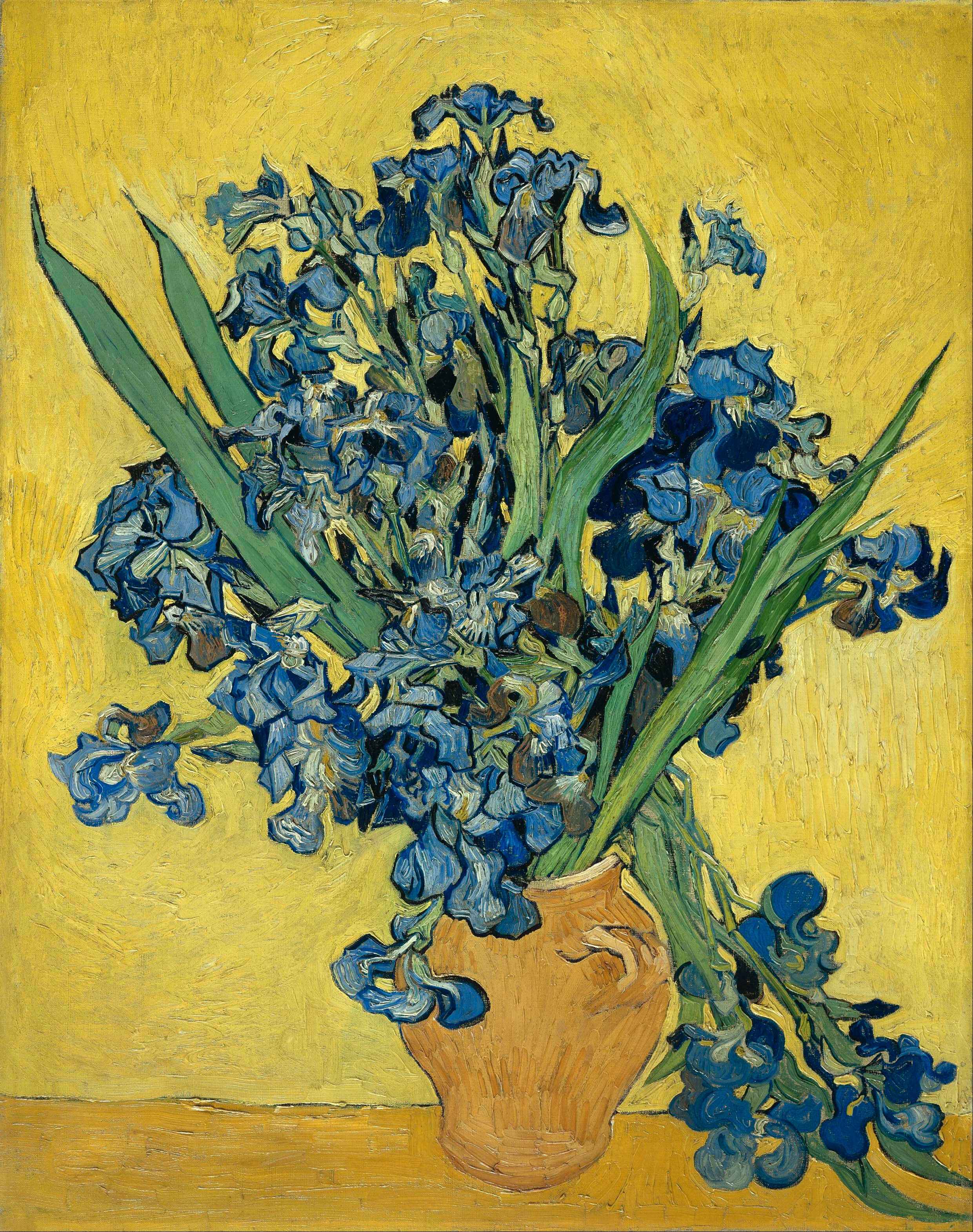 Obra "Irises" (Maio de 1889) por Van Gogh.