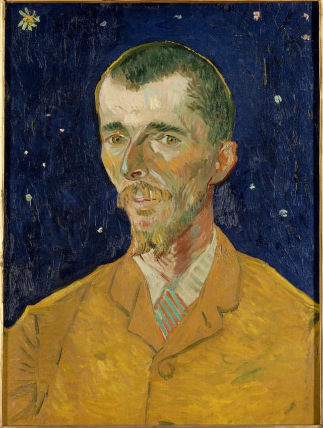 Obra "O Poeta Eugène Boch" (Setembro de 1888) por Van Gogh.