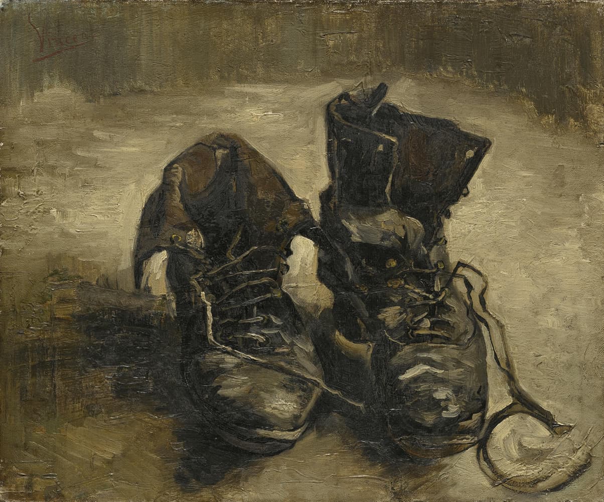 Obra "Um Par de Sapatos" (Agosto de 1886) por Van Gogh.