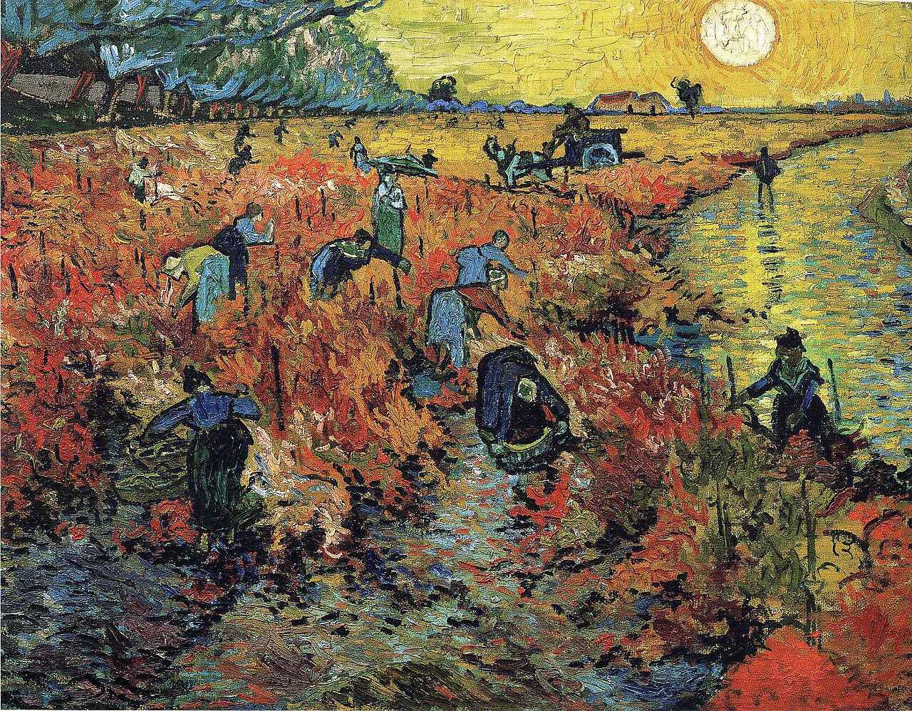 Obra "A Vinha Encarnada" (Novembro de 1888) por Van Gogh.