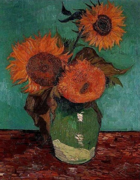 Obra "Os Girassóis" (Agosto de 1888) por Van Gogh.